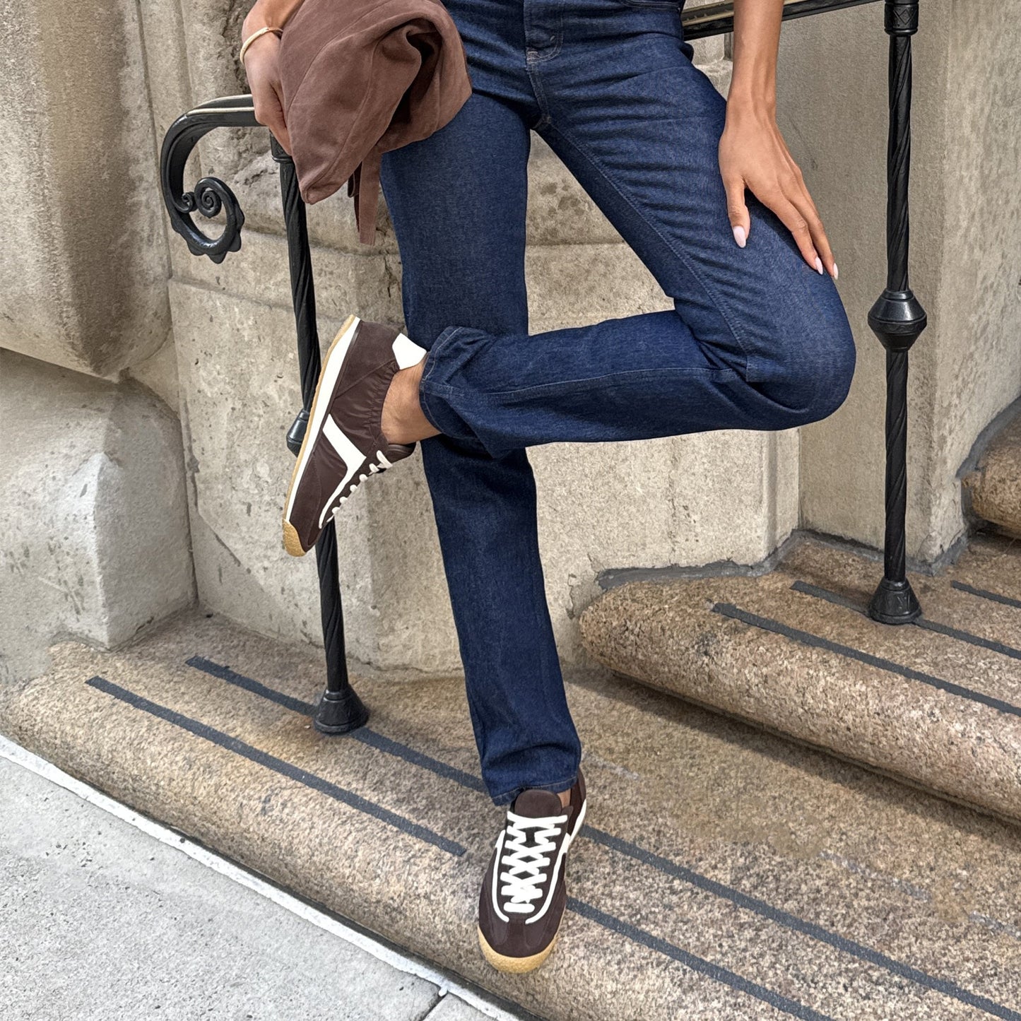 Dolce Vita Sariya Dk Brown Nylon Sneakers