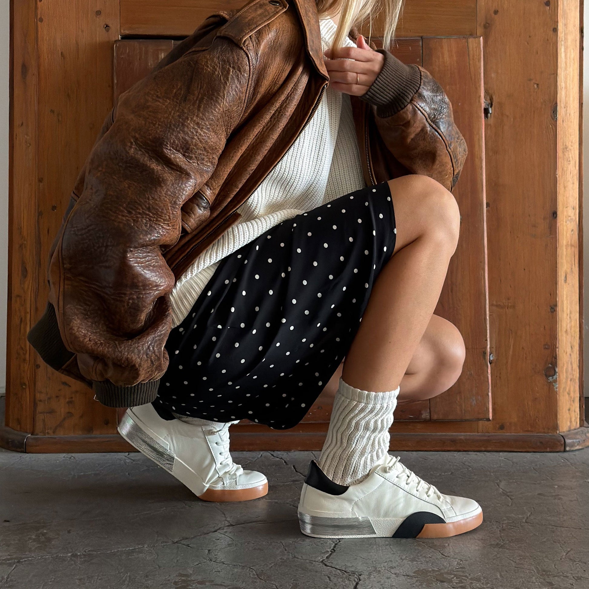 Dolce Vita ZINA SNEAKERS WHITE BLACK LEATHER