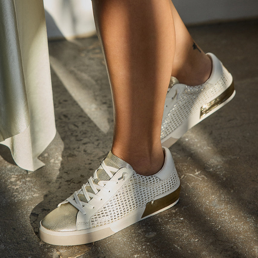 Dolce Vita ZINA SNEAKERS BONE GOLD WOVEN
