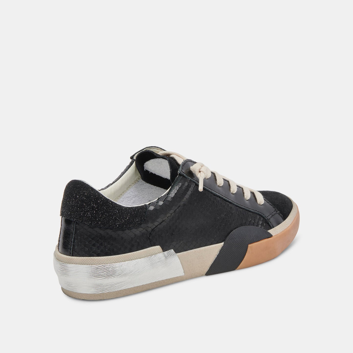 Dolce Vita Zina Sneakers Onyx Embossed Leather