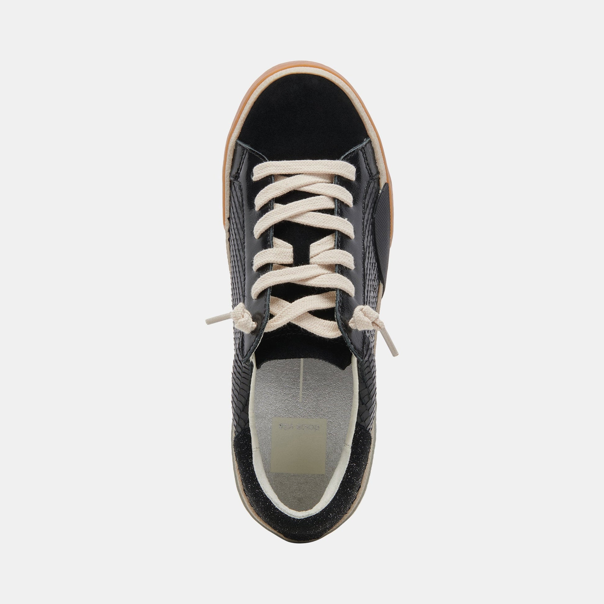 Dolce Vita Zina Sneakers Onyx Embossed Leather