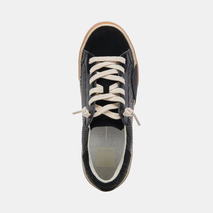 Dolce Vita Zina Sneakers Onyx Embossed Leather