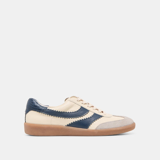 Dolce Vita Merit White Navy Leather Sneakers