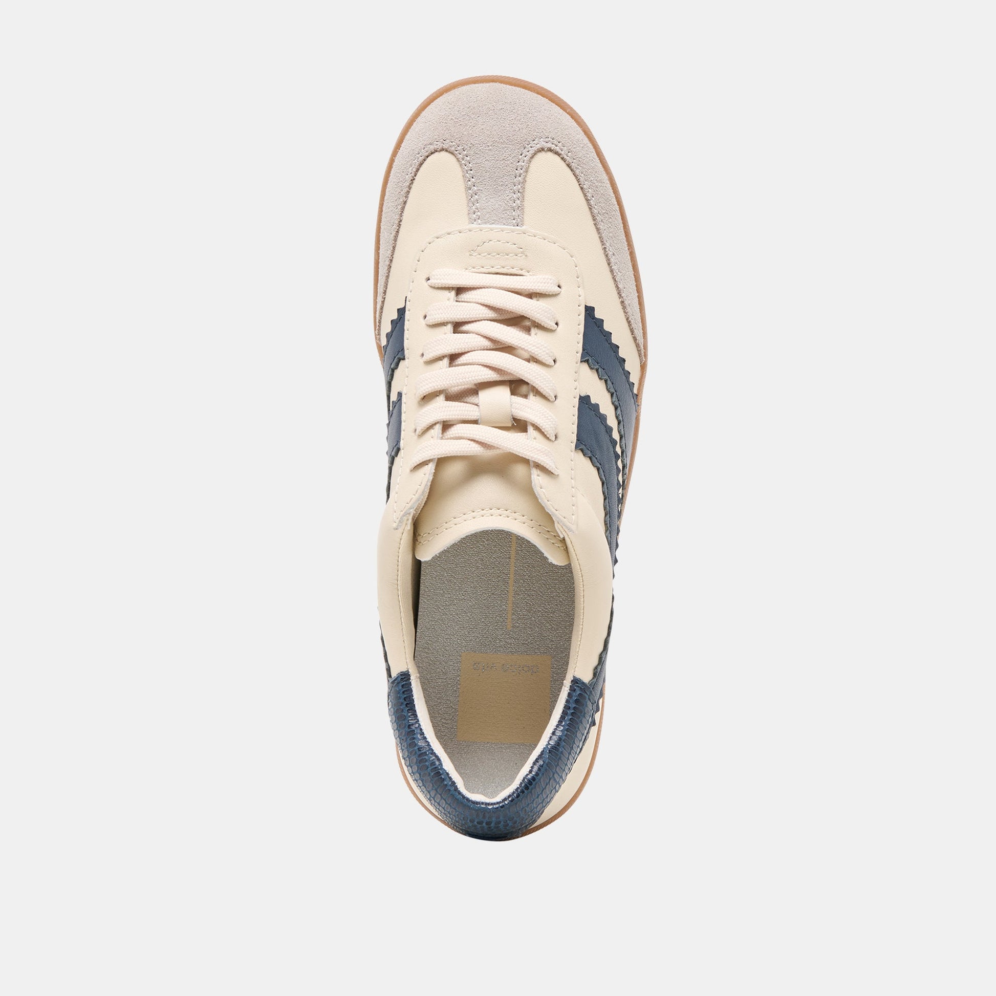 Dolce Vita Merit White Navy Leather Sneakers