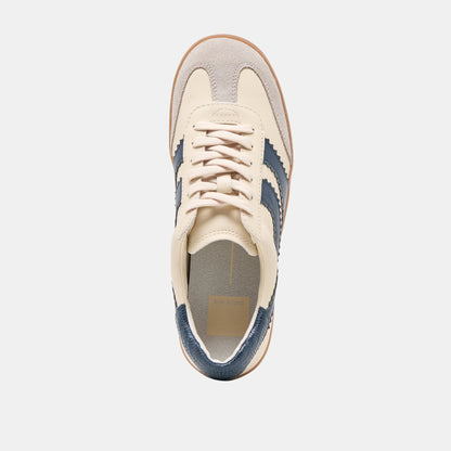 Dolce Vita Merit White Navy Leather Sneakers