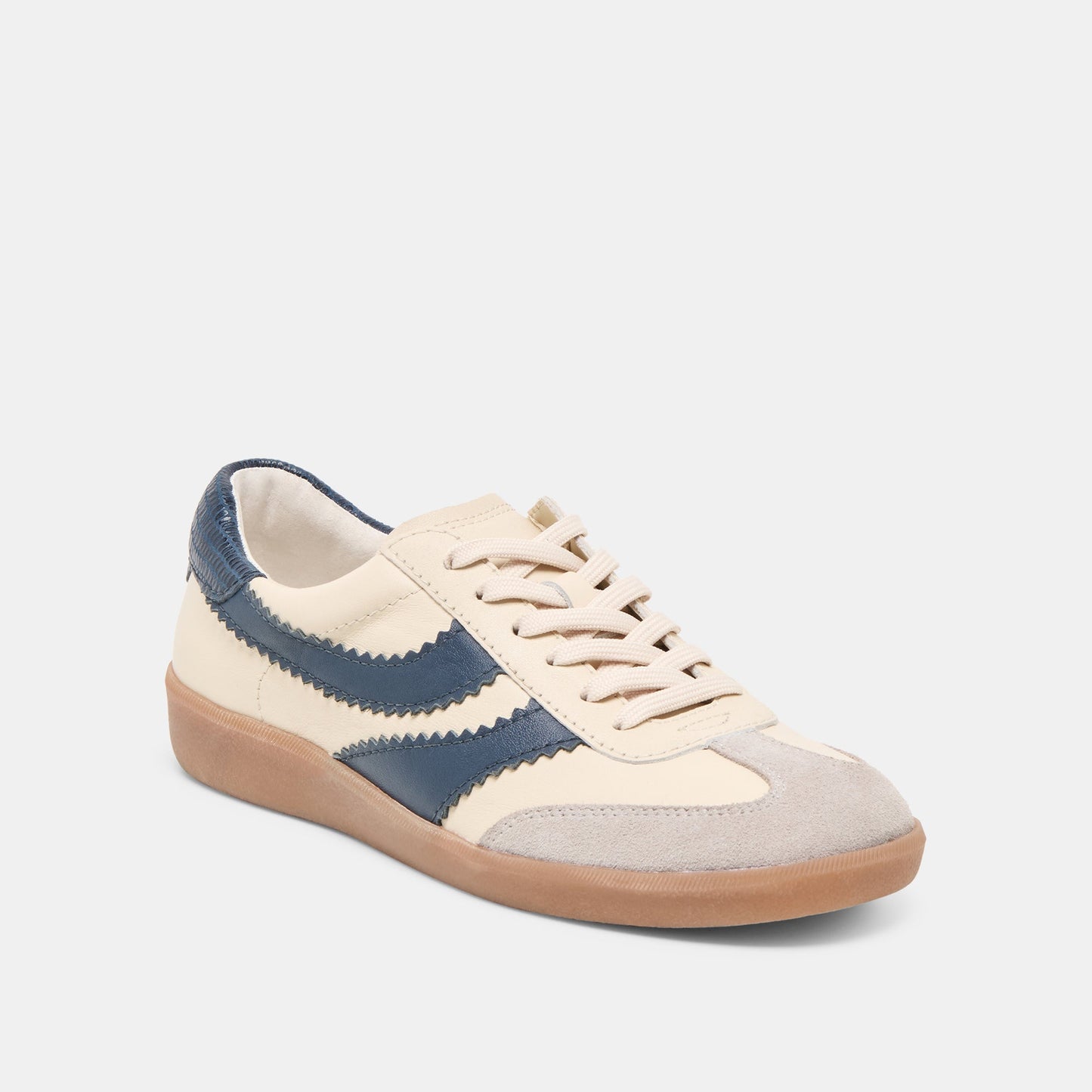 Dolce Vita Merit White Navy Leather Sneakers