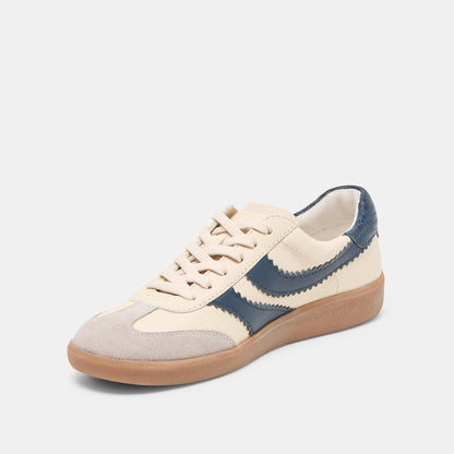 Dolce Vita Merit White Navy Leather Sneakers