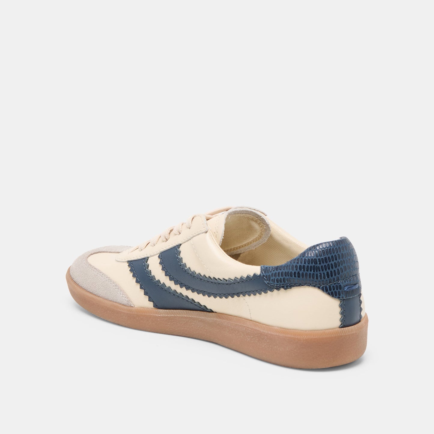Dolce Vita Merit White Navy Leather Sneakers
