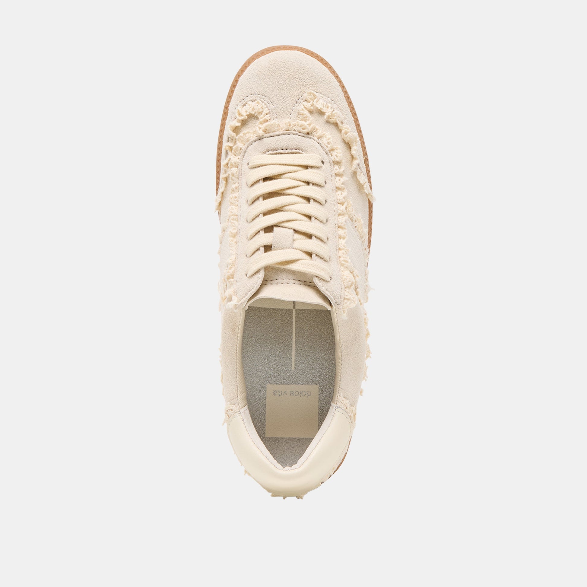 Dolce Vita Notice Lace Ivory Suede Sneakers