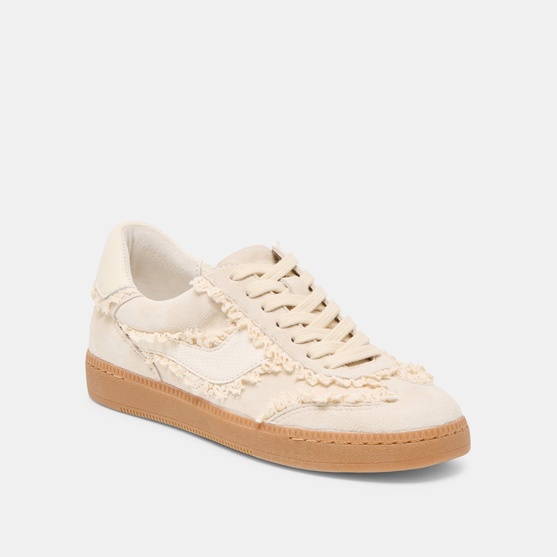 Dolce Vita Notice Lace Ivory Suede Sneakers