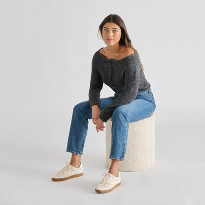 Dolce Vita Notice Lace Ivory Suede Sneakers