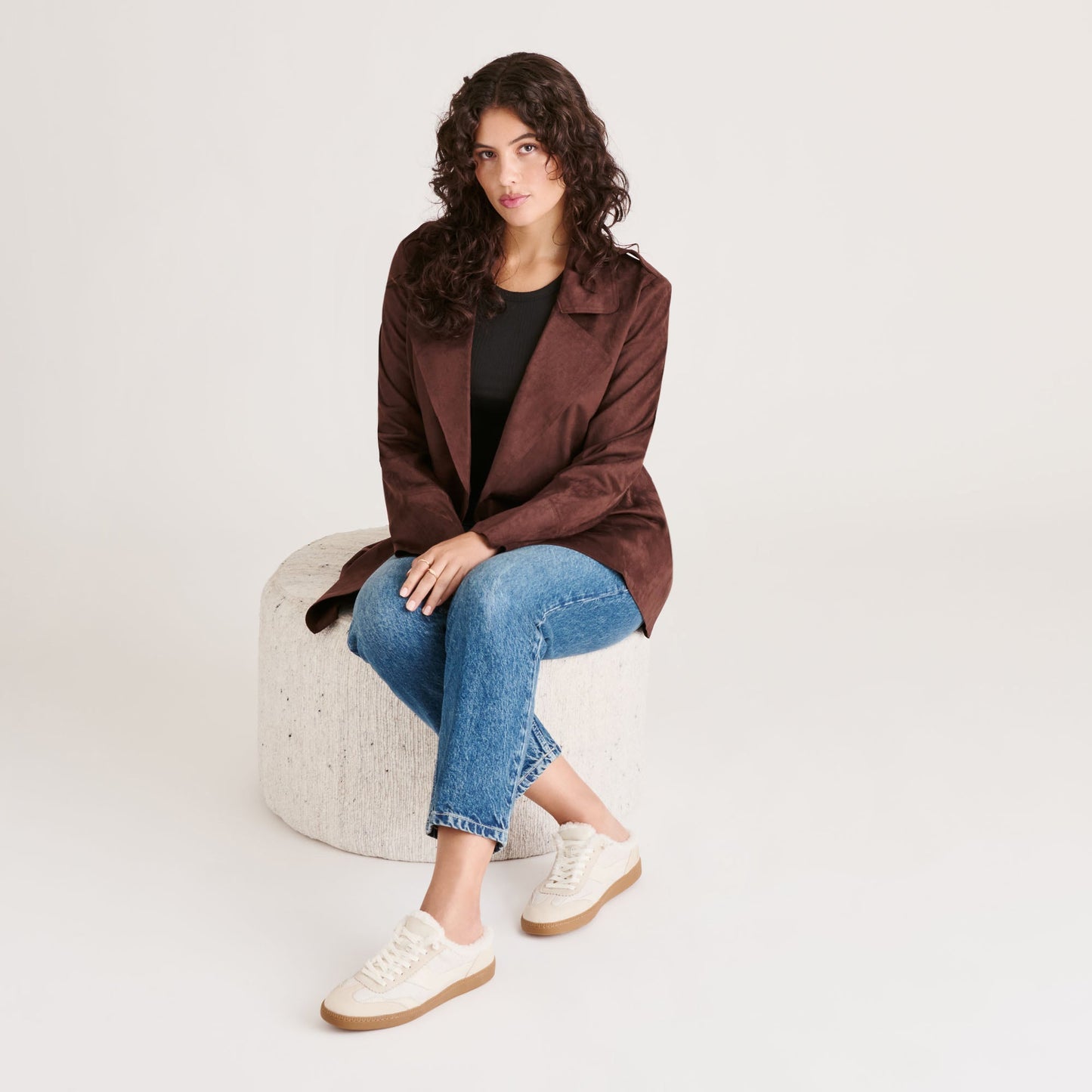 Dolce Vita Notice Slide Plush Off White Crackled Leather Sneakers