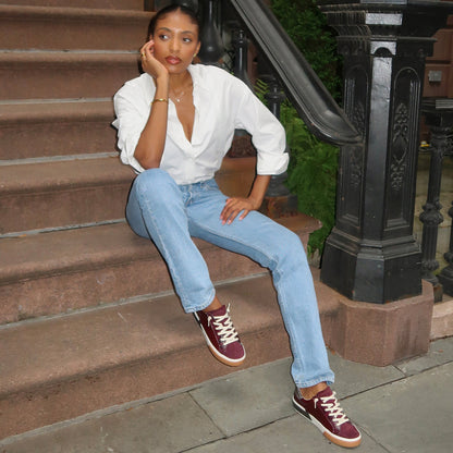 Dolce Vita ZINA SNEAKERS BURGUNDY CRINKLE PATENT