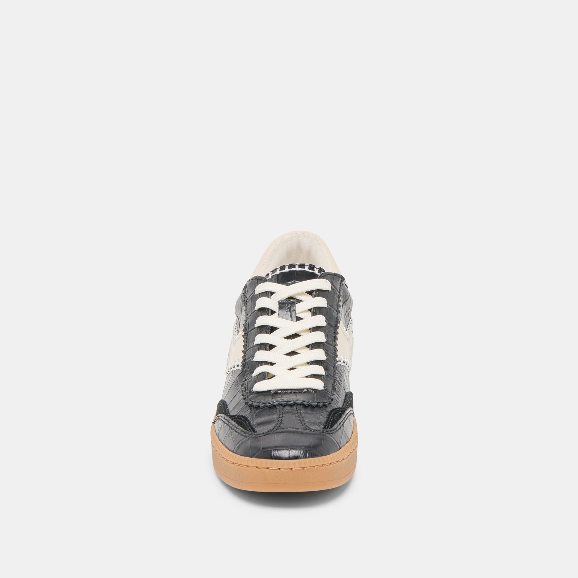 Dolce Vita NOTICE STITCH SNEAKERS NOIR CROCO EMBOSSED LEATHER