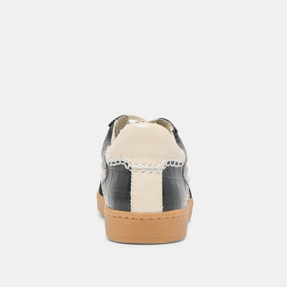 Dolce Vita NOTICE STITCH SNEAKERS NOIR CROCO EMBOSSED LEATHER