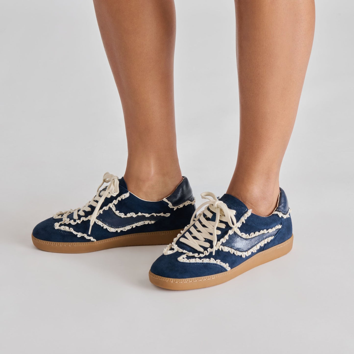 Dolce Vita Notice Lace Navy Suede Sneakers