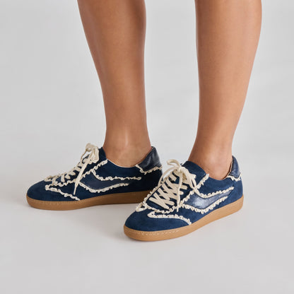 Dolce Vita Notice Lace Navy Suede Sneakers