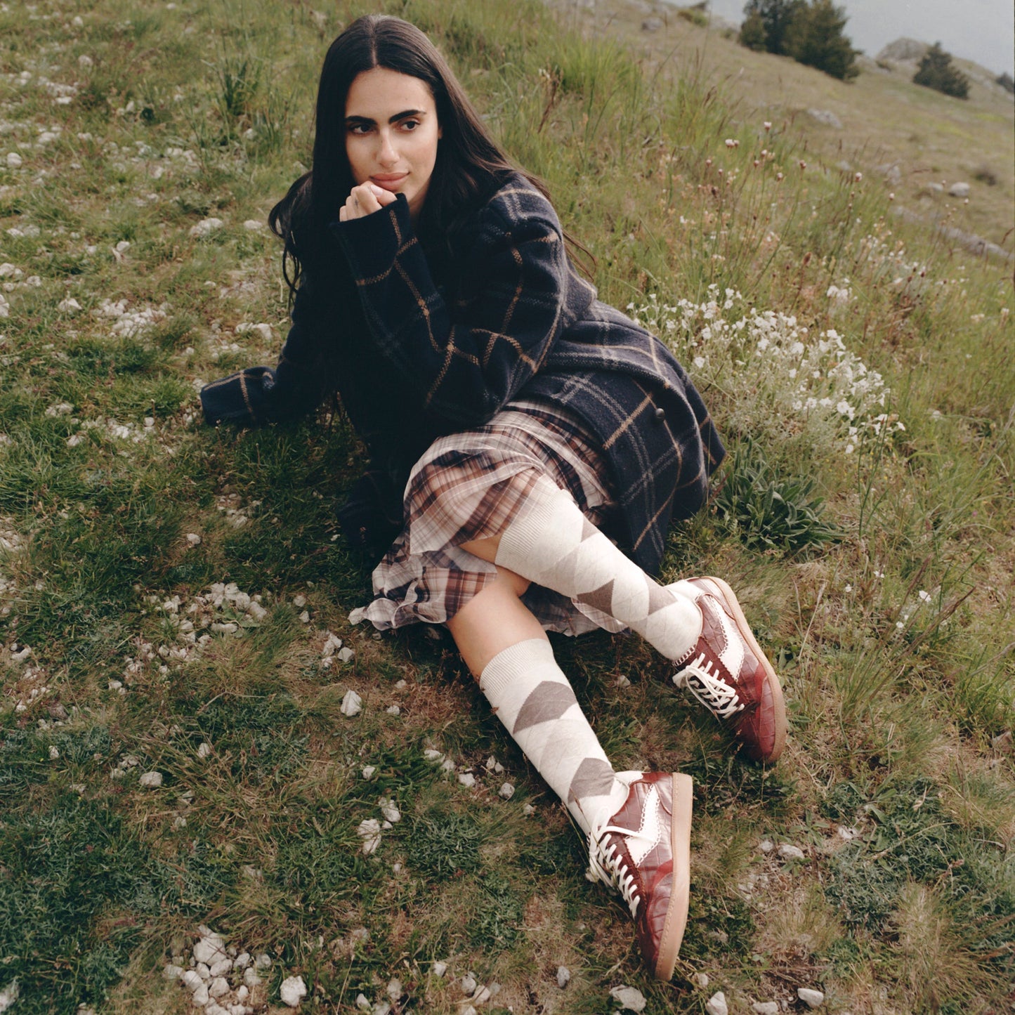 Dolce Vita NOTICE STITCH SNEAKERS OXBLOOD CROCO EMBOSSED LEATHER