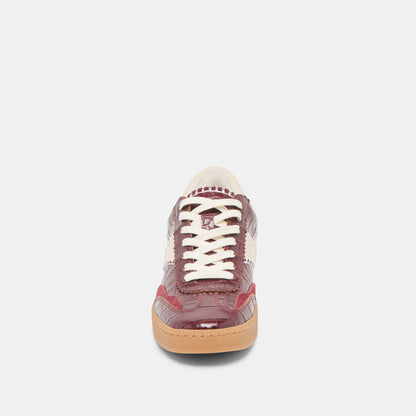 Dolce Vita NOTICE STITCH SNEAKERS OXBLOOD CROCO EMBOSSED LEATHER