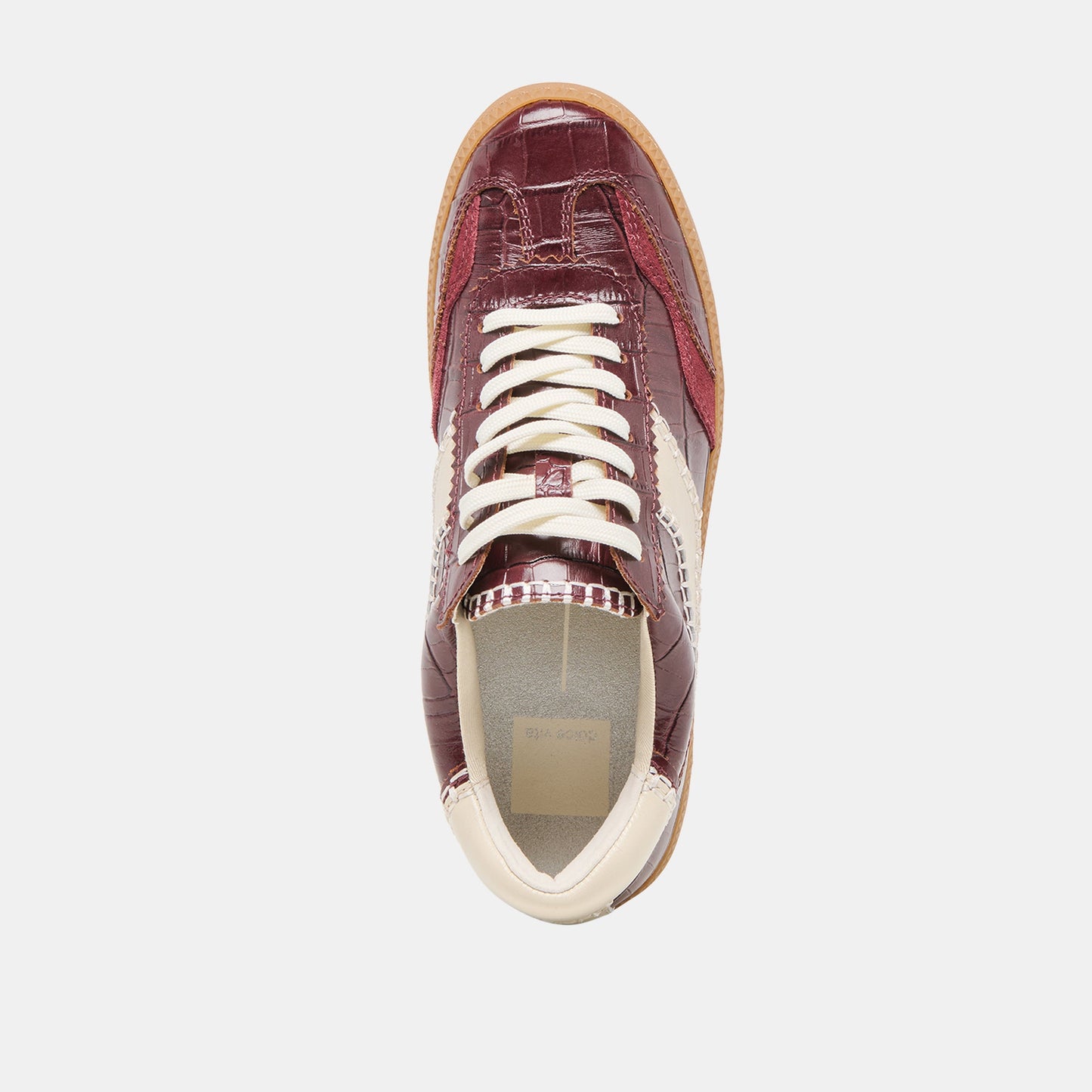 Dolce Vita NOTICE STITCH SNEAKERS OXBLOOD CROCO EMBOSSED LEATHER