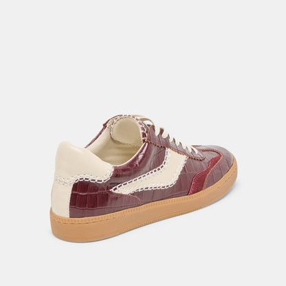 Dolce Vita NOTICE STITCH SNEAKERS OXBLOOD CROCO EMBOSSED LEATHER