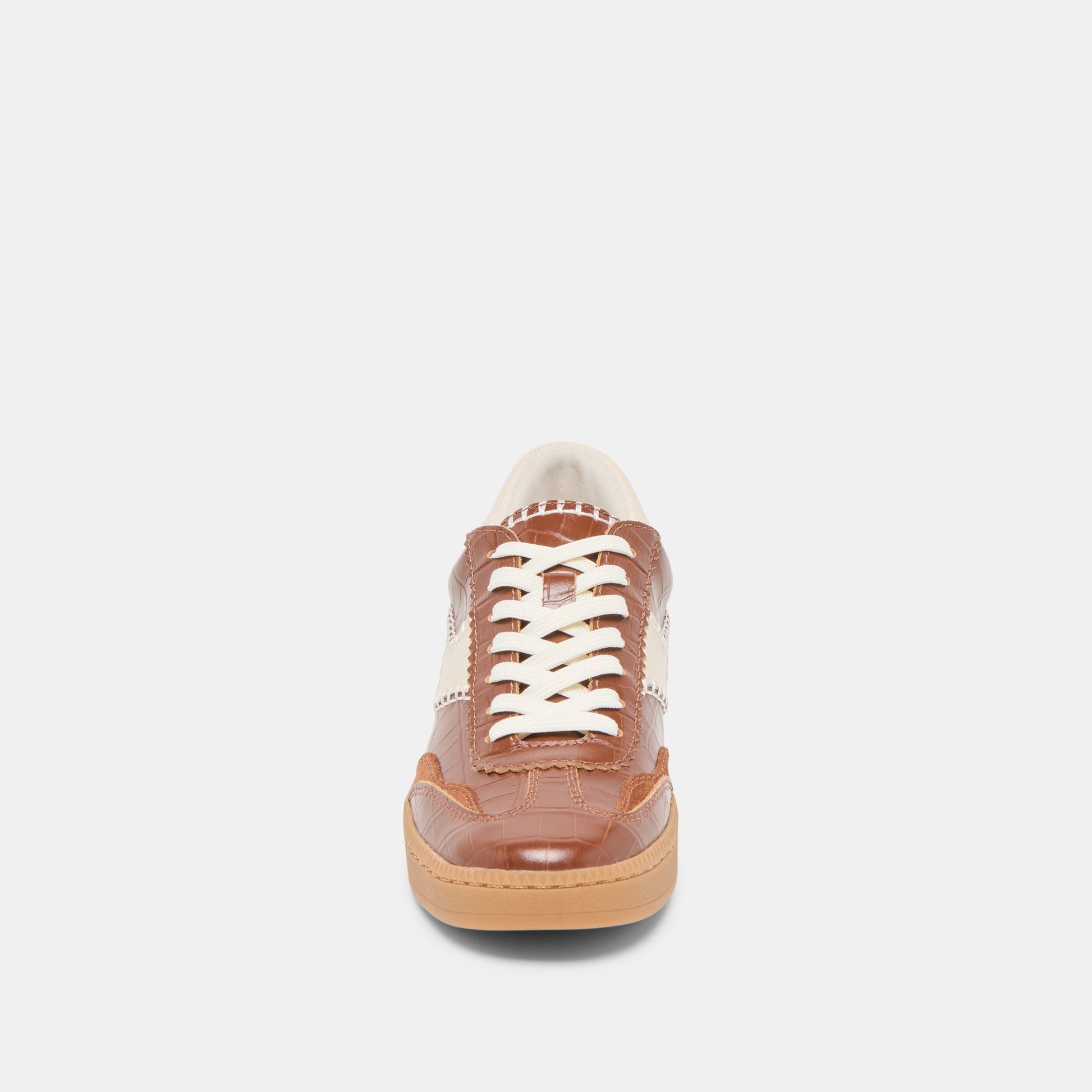 Dolce Vita NOTICE STITCH SNEAKERS COGNAC CROCO EMBOSSED LEATHER