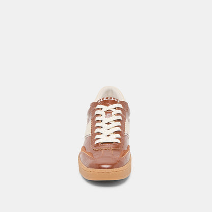 Dolce Vita NOTICE STITCH SNEAKERS COGNAC CROCO EMBOSSED LEATHER