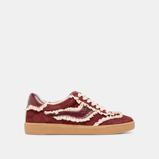 Dolce Vita Notice Lace Oxblood Suede Sneakers