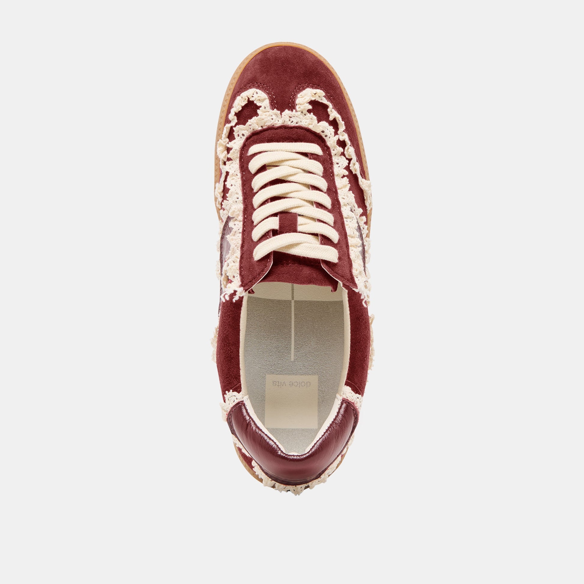 Dolce Vita Notice Lace Oxblood Suede Sneakers