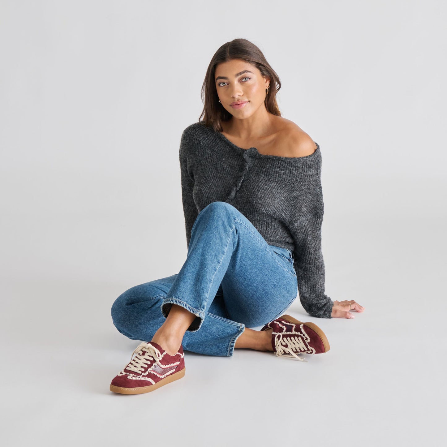 Dolce Vita Notice Lace Oxblood Suede Sneakers