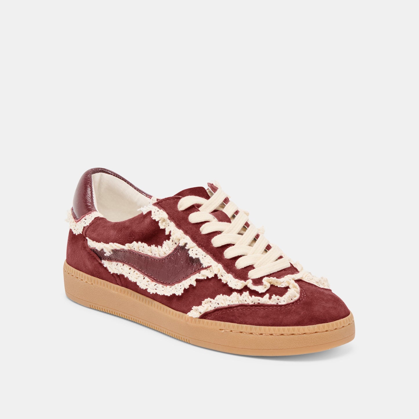 Dolce Vita Notice Lace Oxblood Suede Sneakers