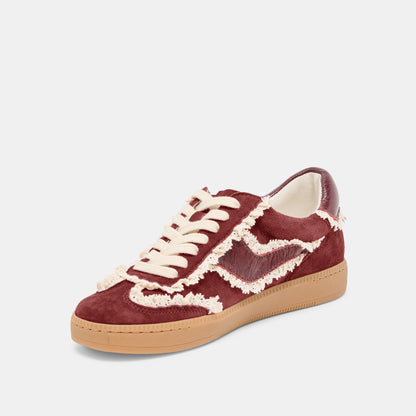 Dolce Vita Notice Lace Oxblood Suede Sneakers
