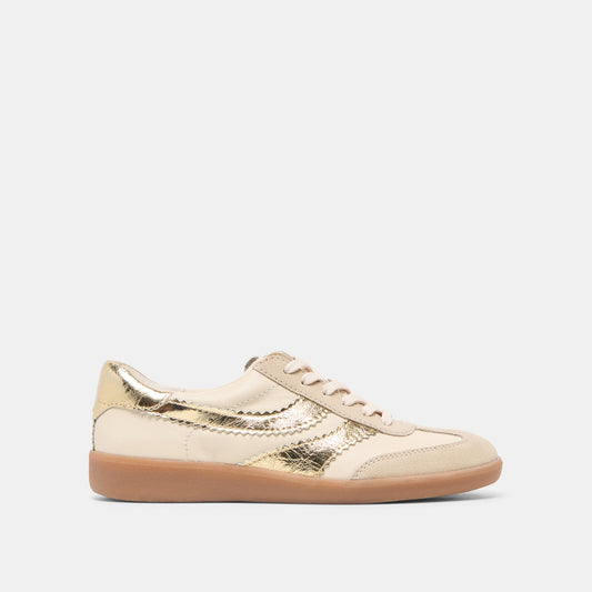 Dolce Vita Merit White Gold Leather Sneakers