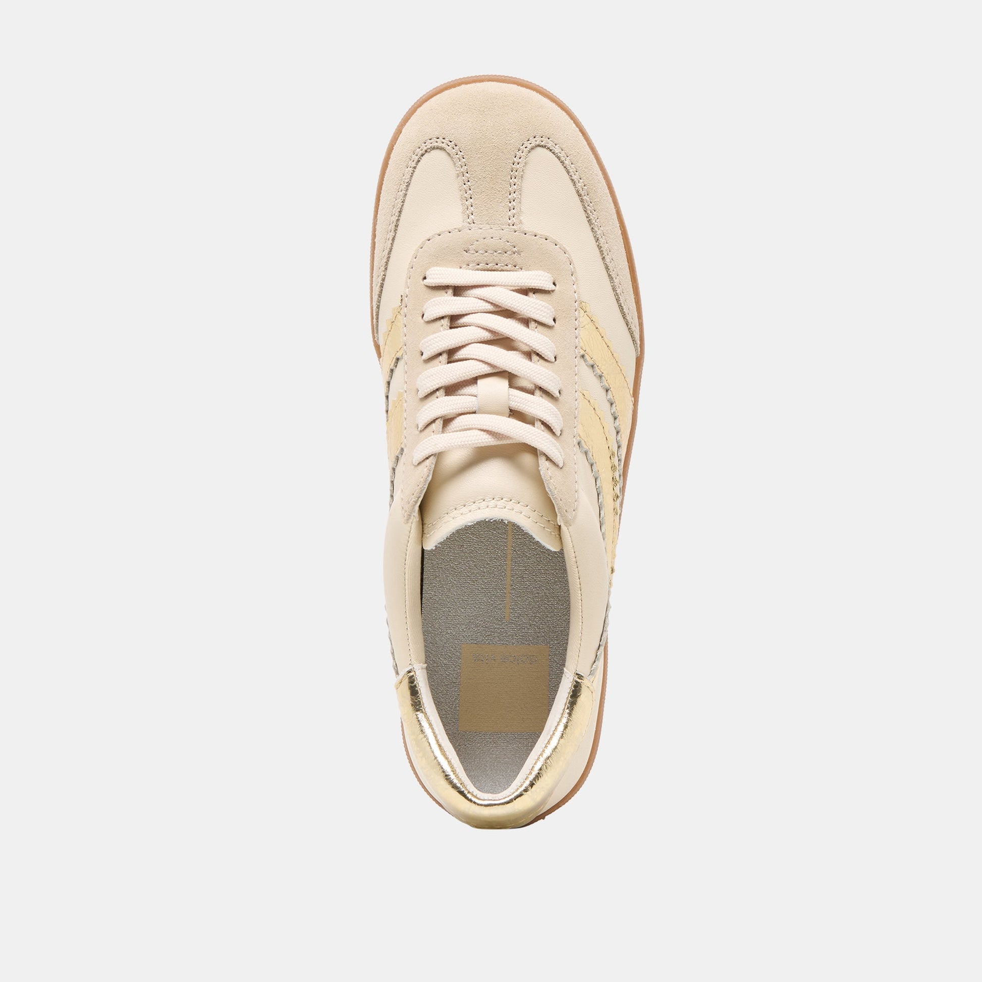 Dolce Vita Merit White Gold Leather Sneakers