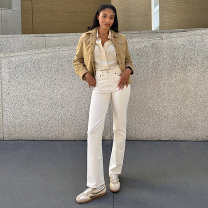 Dolce Vita Merit White Gold Leather Sneakers