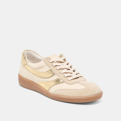 Dolce Vita Merit White Gold Leather Sneakers