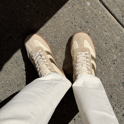 Dolce Vita Merit White Gold Leather Sneakers