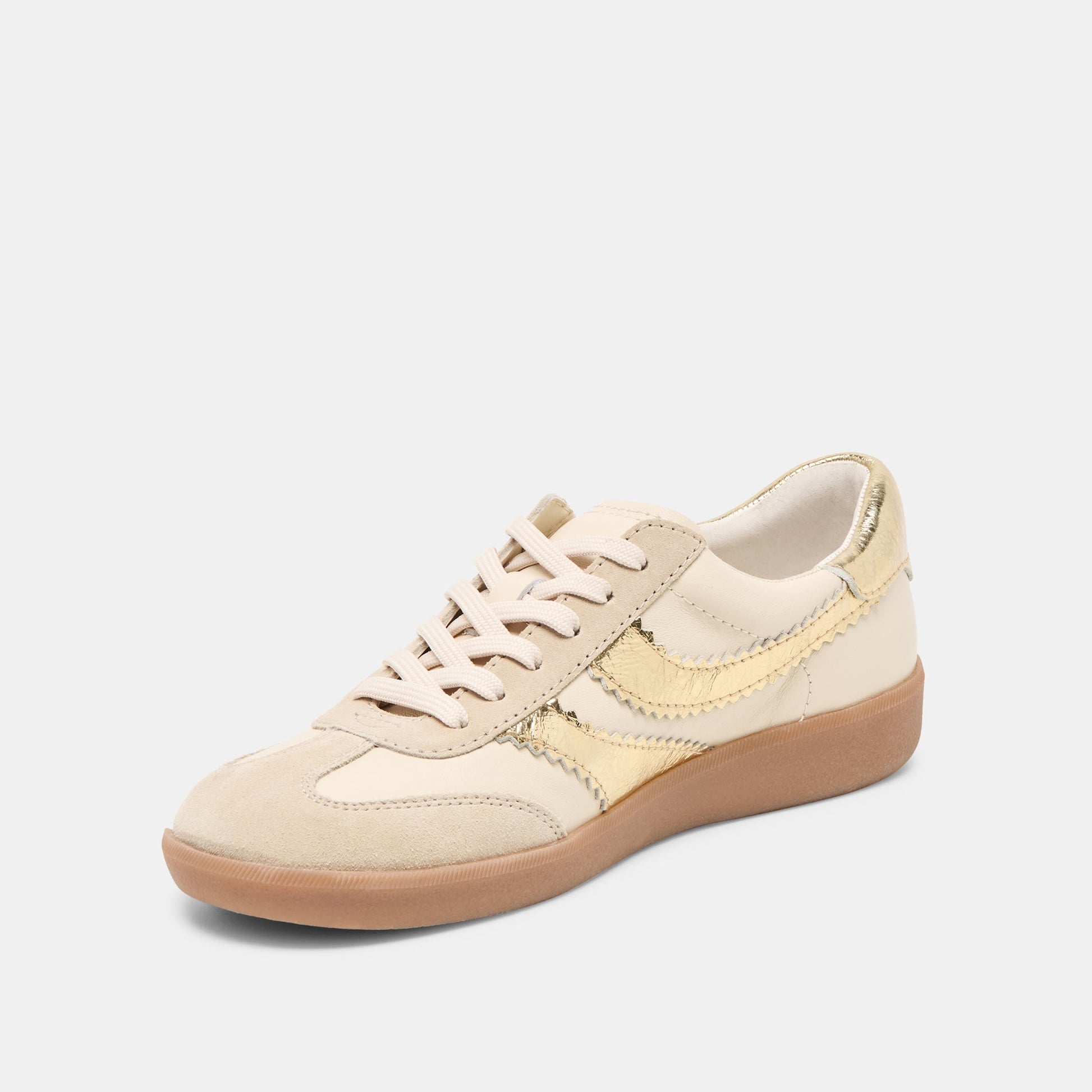 Dolce Vita Merit White Gold Leather Sneakers