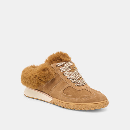 Dolce Vita Izzey Plush Lt Brown Suede Sneakers