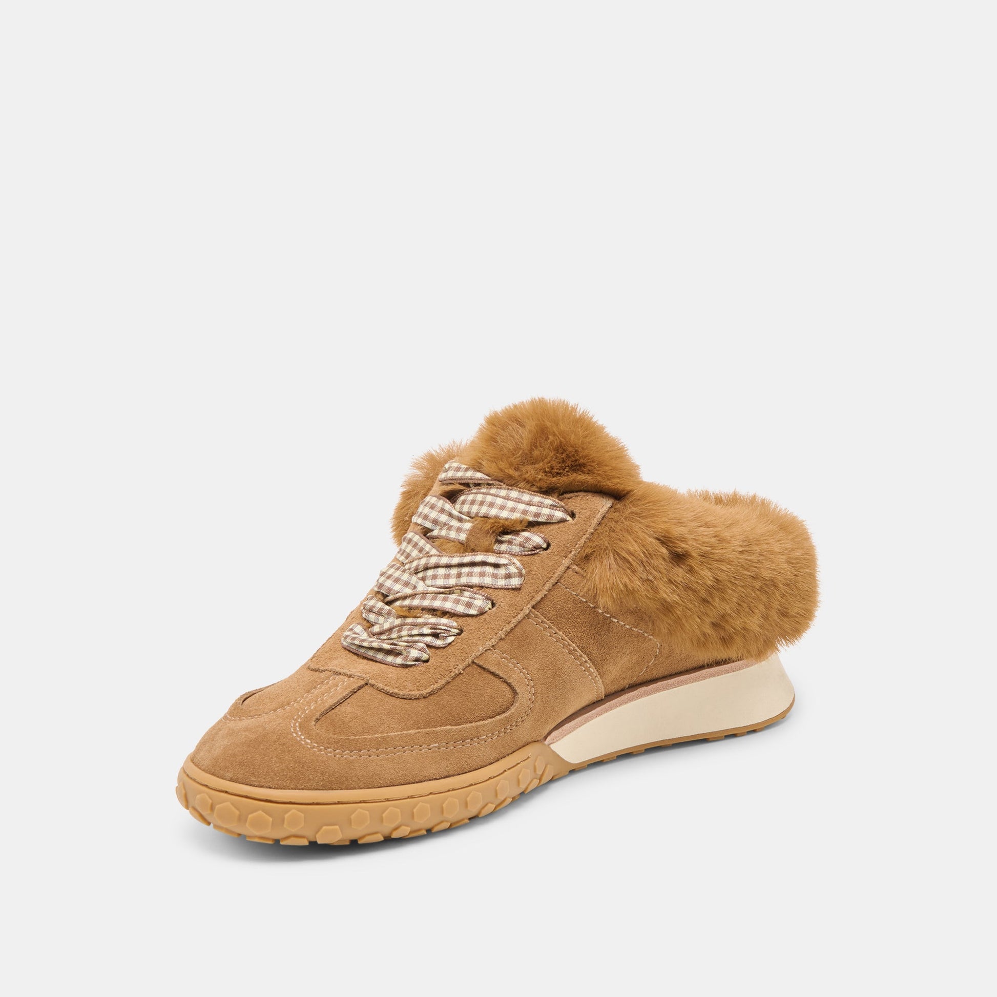 Dolce Vita Izzey Plush Lt Brown Suede Sneakers