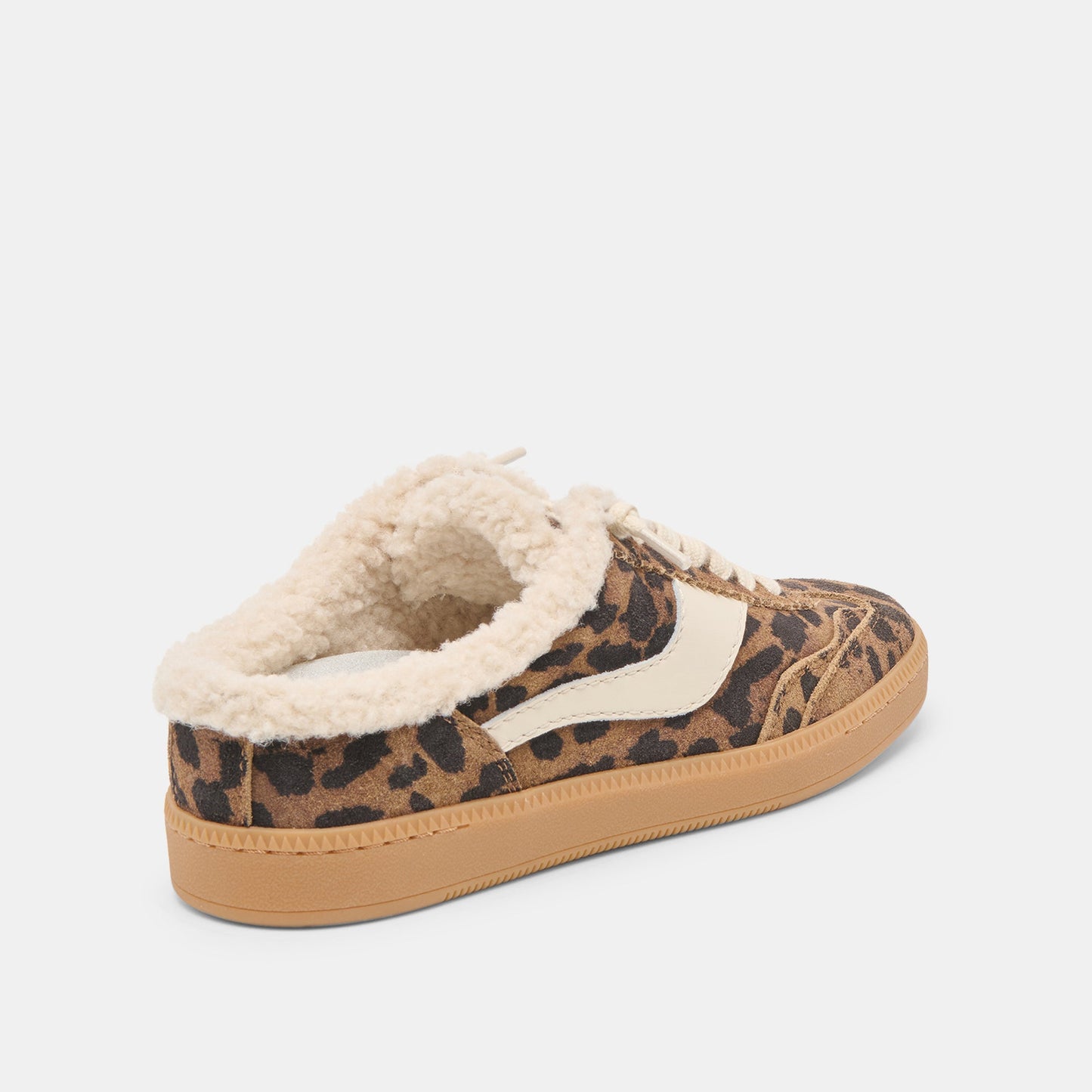 Dolce Vita Notice Slide Plush Brown Leopard Printed Suede Sneakers