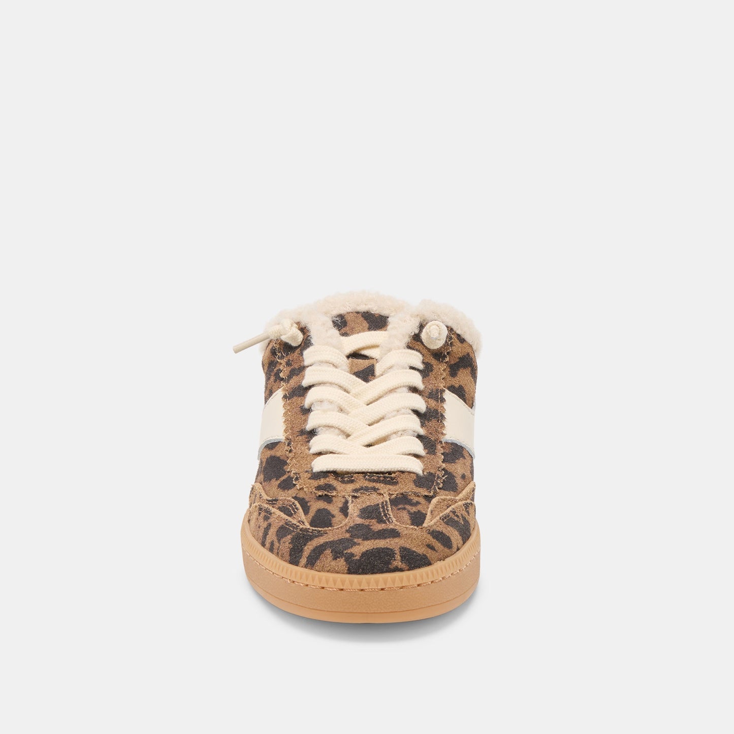 Dolce Vita Notice Slide Plush Brown Leopard Printed Suede Sneakers