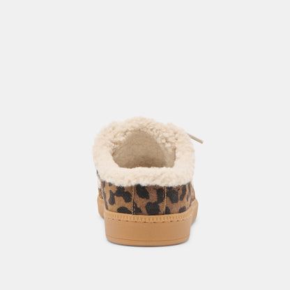 Dolce Vita Notice Slide Plush Brown Leopard Printed Suede Sneakers