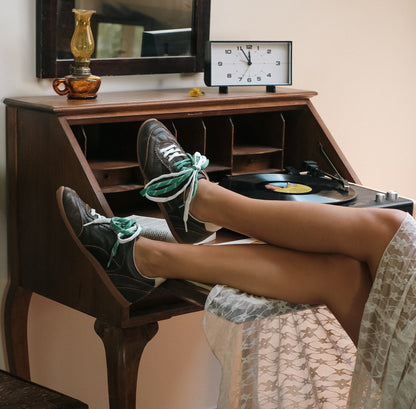 Dolce Vita Laini Brown Distressed Leather Sneakers