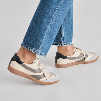 Dolce Vita Merit White Grey Leather Sneakers