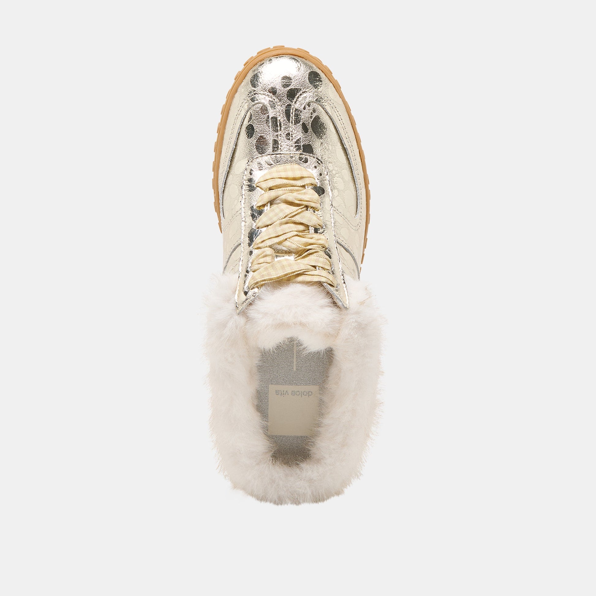 Dolce Vita Izzey Plush Platinum Leather Sneakers