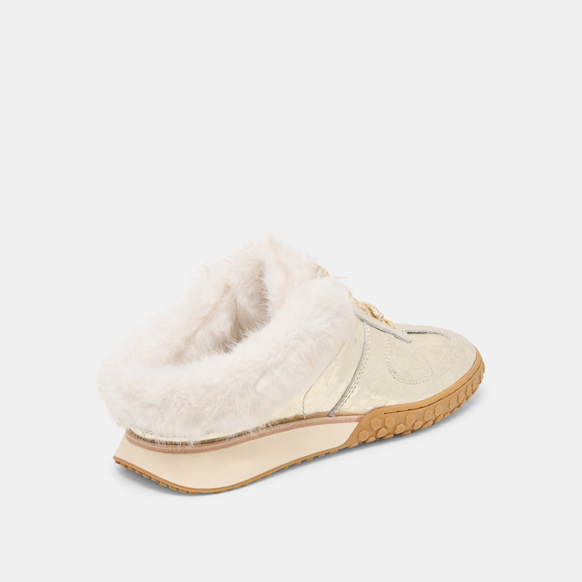 Dolce Vita Izzey Plush Platinum Leather Sneakers