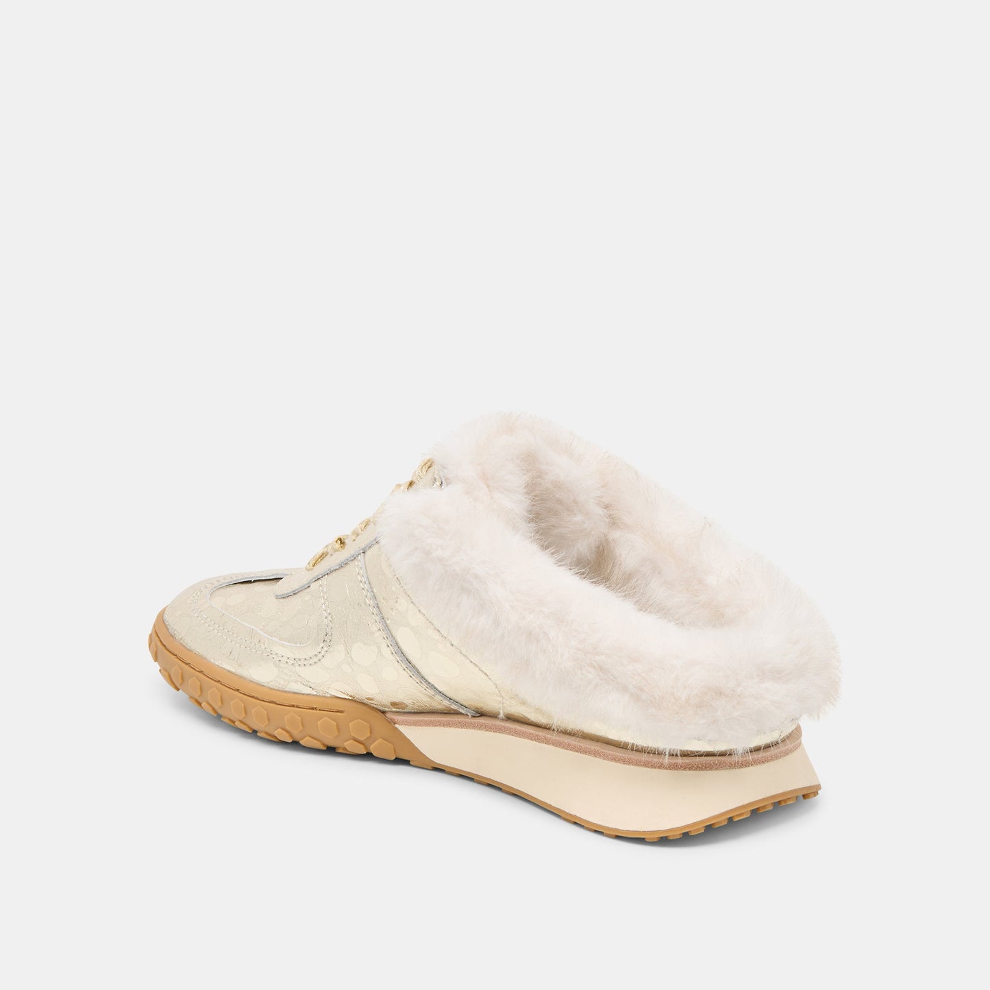 Dolce Vita Izzey Plush Platinum Leather Sneakers