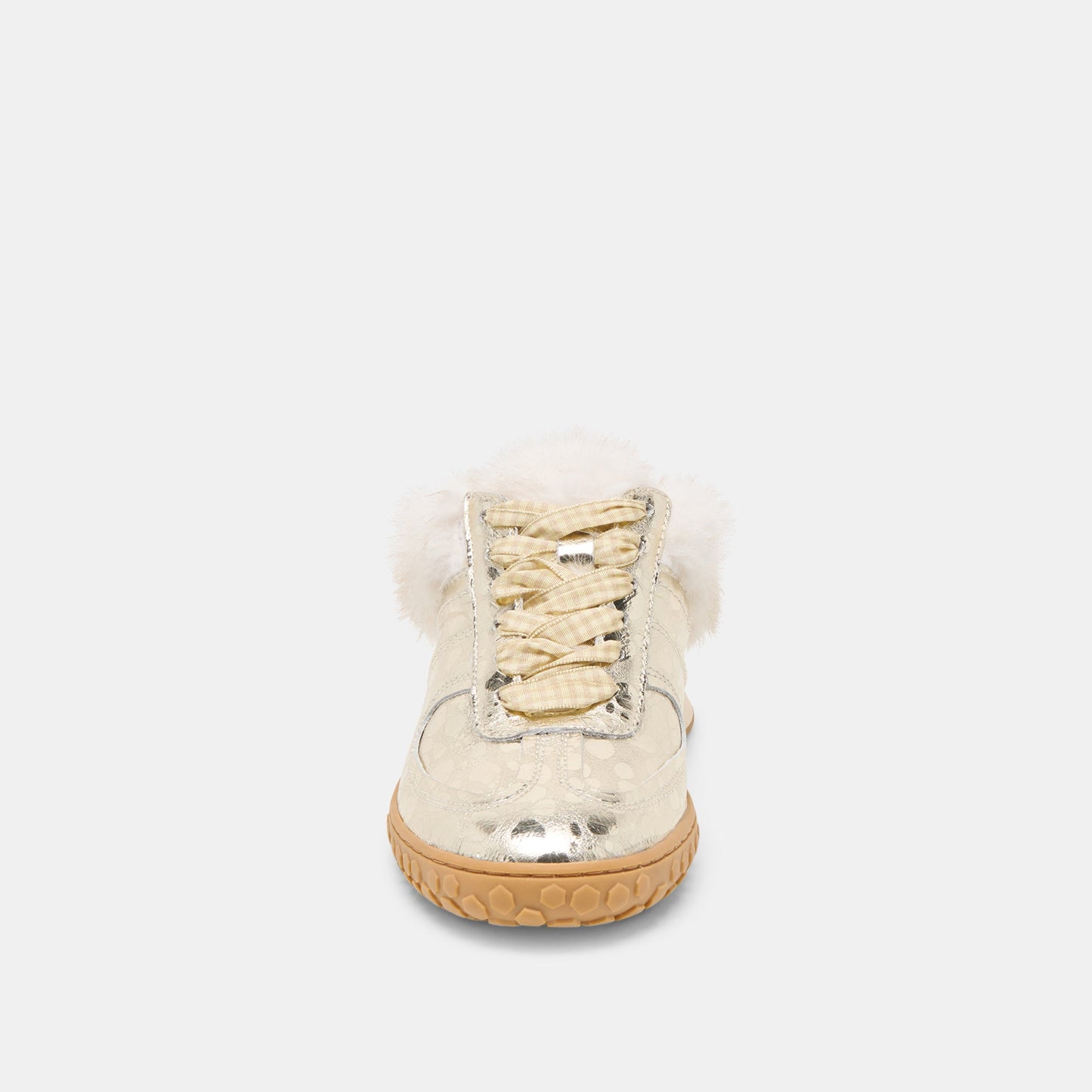 Dolce Vita Izzey Plush Platinum Leather Sneakers