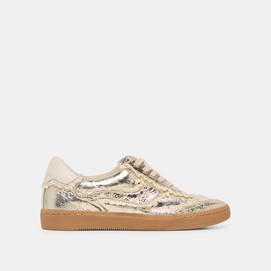 Dolce Vita Notice Lace Platinum Distressed Leather Sneakers